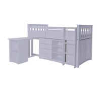 portland wooden mid sleeper bunk bed in grey