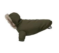 Portman & Pooch Faux Fur Collar Dog Jacket Khaki (Xs)
