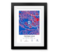 Portman Road Stadium Map Minimalist A4/A3 Poster Photo Print Framed Gift Ipswich Town (A4 Black Framed & Mounted)
