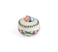 Portmeirion Botanic Garden Bouquet Floral Trinket Box with Lid | Small storage Box for Rings Bracelets and Jewelry | Made of Dolomite with Flower and Butterly Motif | Decorative Holder Organizer