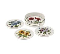 Portmeirion Botanic Garden Coaster Set of 4 and Holder, Ceramic