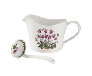 Portmeirion Botanic Garden Cyclamen Sauce/Gravy jug & mini ladle