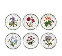 Portmeirion Botanic Garden Plate, Set of 6 - various motifs, Dia.20cm , White