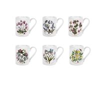 Portmeirion Botanic Garden Set Of 6 Coffee Mugs - Assorted Designs