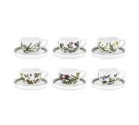 Portmeirion Botanic Garden Set of 6 Traditional Teacup & Saucers