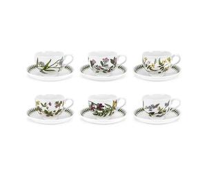 Portmeirion Botanic Garden Set of 6 Traditional Teacup & Saucers