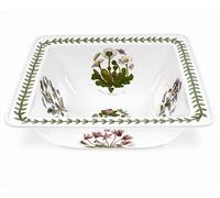 Portmeirion Botanic Garden Square Salad Bowl | 26.7 cm Serving Bowl with Various Flowers Motifs | Porcelain | Microwave and Dishwasher Safe