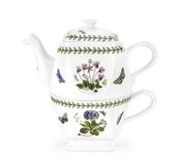 Portmeirion Botanic Garden Square Tea for One | Durable Fine Porcelain Tea Set with Assorted Floral Motifs, Elegant Drinkware for Tea Time, Entertaining & Everyday Use