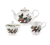 Portmeirion Holly & Ivy 3 Piece Teapot Set