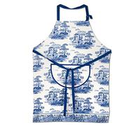 Portmeirion Home & Gifts Cotton Apron, Blue, W70cm x H95cm