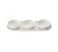 Portmeirion Home & Gifts CPW78856-XP Bowl and Tray Set, Porcelain, White, 27.5 x 10 x 3.1 cm
