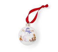 Portmeirion Home & Gifts Gathered All Around (Snowman) -Bone China, Christmas Bauble, Multi-Colour Colour, 9