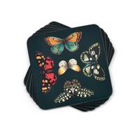 Portmeirion Home & Gifts Set of 6 Coasters, Cork, Multi Coloured, 10.5 x 10.5cm