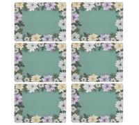 Portmeirion Home & Gifts Set of 6 placemats, wood & cork, Multi Coloured, 30.5 x 23cm