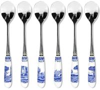 Portmeirion Home & Gifts Spode Blue Italian Tea Spoons S/6, blue & white, 15cm