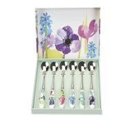 Portmeirion Set of 6 Water Garden Teaspoons Silver/White