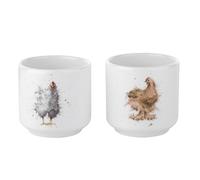 Portmeirion Home & Gifts Wrendale by Royal Worcester Egg Cups Chickens, Set of 2