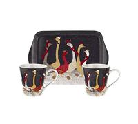 Portmeirion Home & Gifts X0011658946 Geese Mug & Tray Set, Ceramic