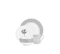 Portmeirion Home Stella 16 Piece Set Boxed Set, Grey, White