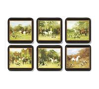 Portmeirion Pimpernel 10.5 x 10.5 cm MDF with Cork Back Tally Ho Coasters, Set of 6, Multi-Colour