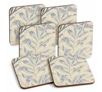 Portmeirion Pimpernel 10.5 x 10.5 cm MDF with Cork Back Willow Bough Coasters, Set of 6, Blue/Multi-Colour