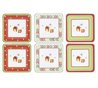 Portmeirion Pimpernel 10.5 x 10.5 cm Medium Christmas Jubilee Coasters, Set of 6, Multi-Colour