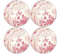 Portmeirion Pimpernel 34 cm Diameter MDF with Cork Back Archive Round Placemats, Set of 4, Red/Multi-Colour