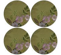 Portmeirion Pimpernel 34 cm Diameter MDF with Cork Back Autumn Round Placemats, Set of 4, Green/Multi-Colour