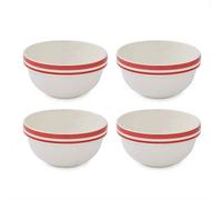 Potter's Stripe Set of 4, 5 Inch Stacking Bowls, Red