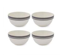 Portmeirion Potters Stripe Set of 4 18cm Stacking Bowls Grey