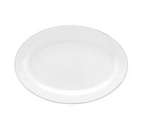 Serendipity Platinum Oval Platter White