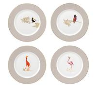 Portmeirion Home & Gifts Piccadilly 8" Plates Set of 4, Ceramic, Multi-Colour, 23 x 23 x 5.5 cm