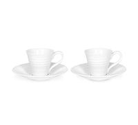 Set of 2 Sophie Conran for Portmeirion Espresso Cups & Saucers White