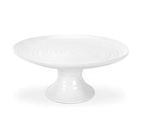 Portmeirion Sophie Conran Footed Cake Plate, Porcelain, White, 24.5 x 24.5 x 11 cm