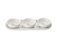 Portmeirion CPXT78856-XG Sophie Conran Garland 3 Bowl and Tray Set (Amor, Mistletoe), Ceramic, Mulberry