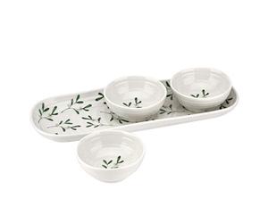 Portmeirion Sophie Conran Garland 3 Bowl and Tray Set (Amor, Mistletoe)