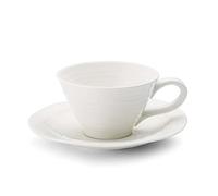 Portmeirion Sophie Conran Tea Cup and Saucer, Porcelain, White, 17 x 17 x 7.5 cm