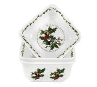 Portmeirion The Holly and The Ivy Mini Square Dishes, Multi-Colour