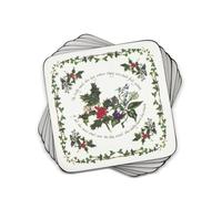 Portmeirion The Holly & Ivy Coasters, Multi-Colour, Set of 6