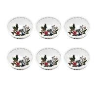 Portmeirion The Holly & Ivy Fruit Salad, Ceramic, Multi-Colour, Set of 6