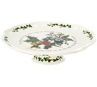 Portmeirion Home & Gifts The Holly & Ivy Pierced Footed Cake Plate, Multi-Colour, 26 cm