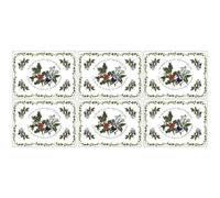 Pimpernel Set of 6 Placemats & Coasters - Cork-Backed Table Mats, The Holly and The Ivy Floral Design with Heat Resistance & Stain Protection for Everyday Dining
