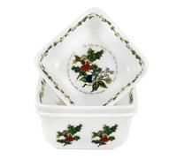 Portmeirion The Holly & The Ivy Square Mini Dishes - Set of 3 - Boxed Set