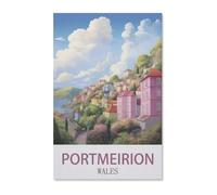 Portmeirion ， Wales，Jigsaw Puzzles for Adults 1000 Piece, Classic Puzzle Teens Boys Girls Puzzles Sturdy Tight Fitting Pieces,Letters On Back for Ideal Challenging and Gift-H202-50x70cm