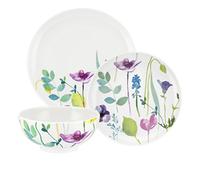 Portmeirion Water Garden 12pc Tableware Dinner Set, Serves 4 Dinner Service with Water Colour Decoration Made from Porcelain