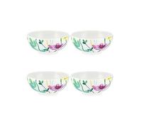 Portmeirion Water Garden Set of 4 Porcelain Footed Bowls Purple
