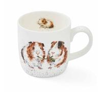 Wrendale by Royal Worcester Wrendale Lettuce Be Friends (Guinea Pig) Single Mug, Bone China, Multi-Colour, 11 x 6.5 x 8.3 cm