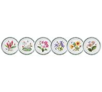 Portmeirion x Botanic Garden Set of 6 Bread & Butter Plates - Exotic White & Green Floral Earthenware, Stylish and Durable, Suitable for Desserts, Snacks, and Everyday Dining