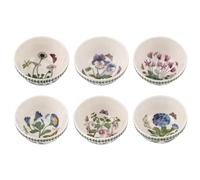 Portmeirion x Botanic Garden Set of 6 Stacking Bowls - White Floral Designs, Made in England Earthenware, Stylish & Versatile, Safe for Microwave & Dishwasher, 14cm
