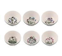 Portmeirion Stacking Bowls Botanic Garden 12.5cm Earthenware Set of 6 - White Floral, Microwave Safe